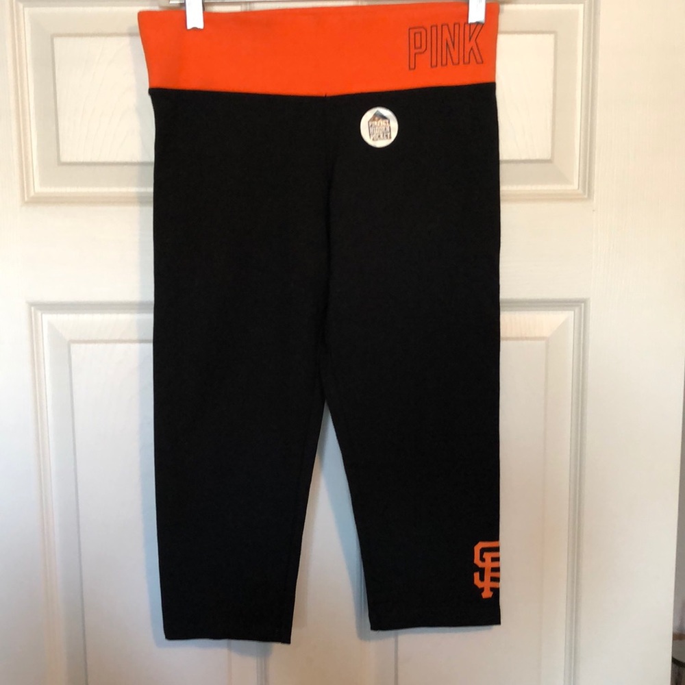 PINK SF Giants Crop Yoga Pants size S - Picture 2 of 3